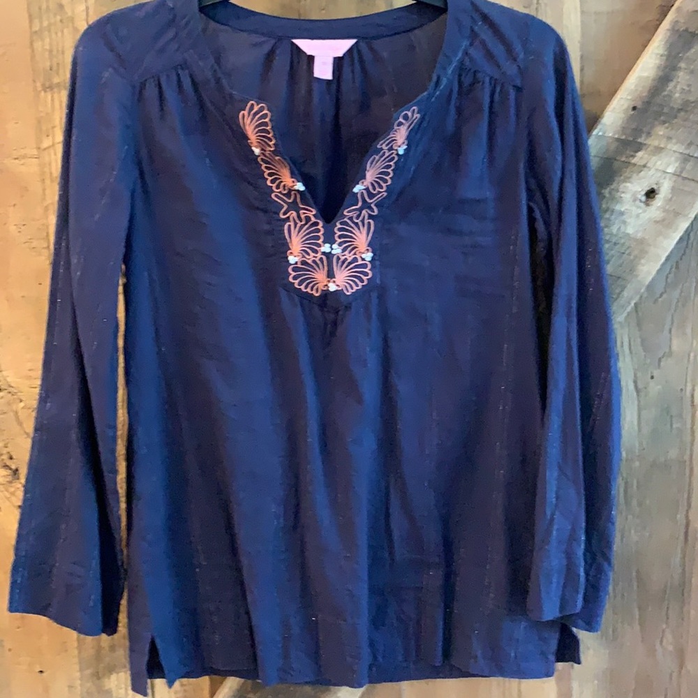 EUC Lilly Pulitzer Thandie Embroidered Tunic XS